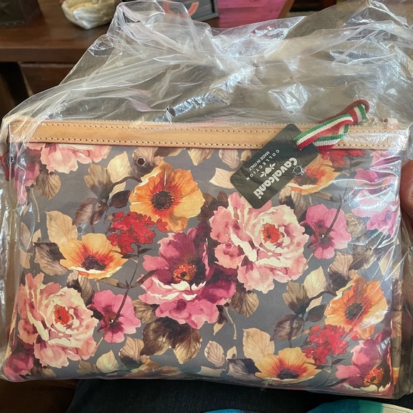 Calvacanti Made in Italy Large Clutch or Travel Makeup Bag All Leather 12 X 8 - Picture 2 of 12